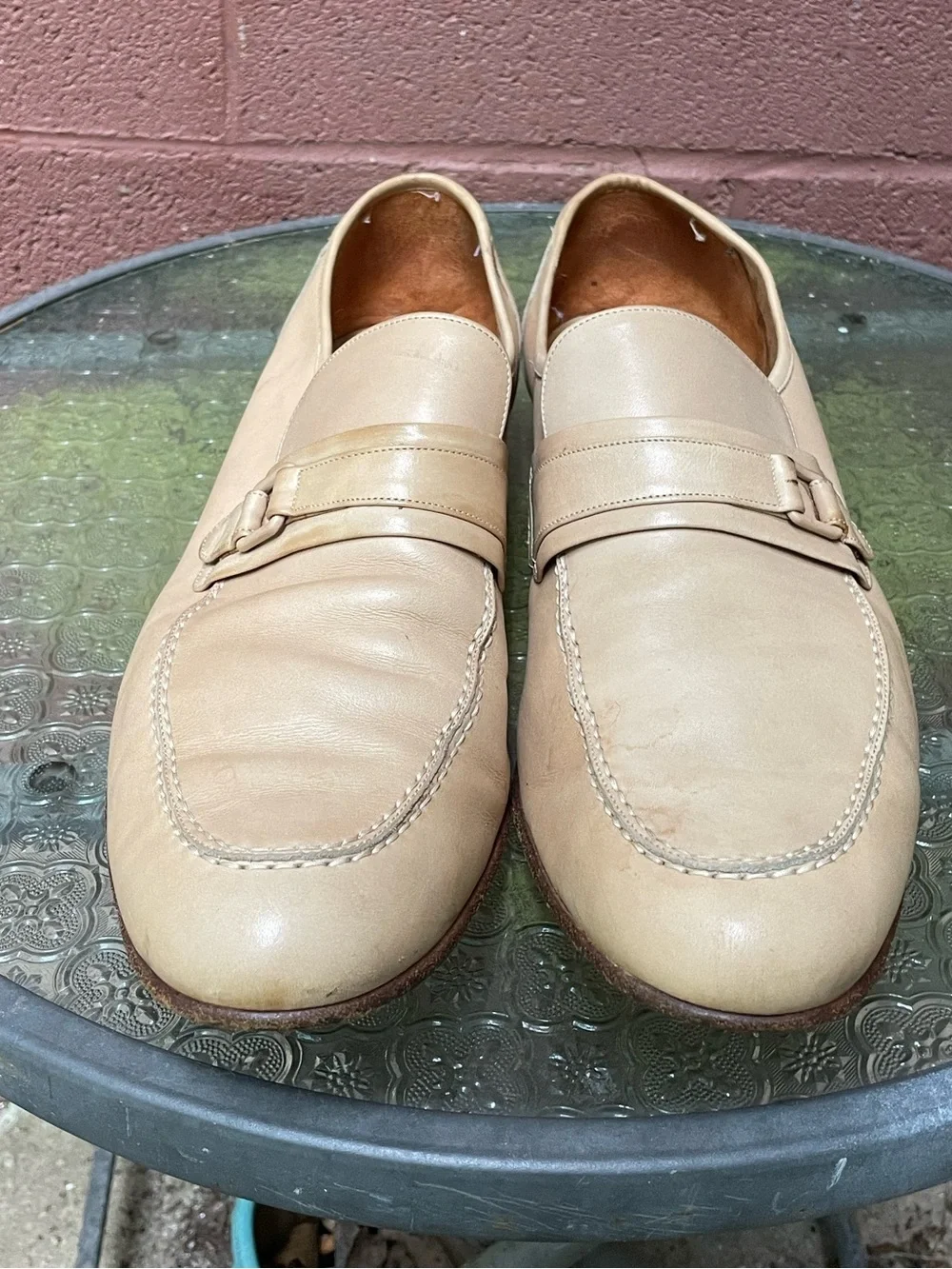 Christian Dior Vintage Mens Leather Loafers Size 13 Medium